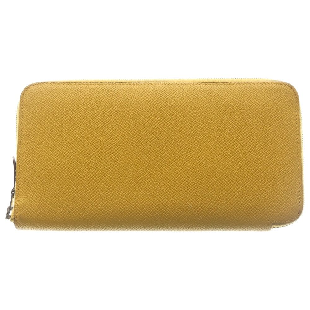 HERMES エルメス アザップロング シルクイン ロングウォレット 長財布 カードケース イエロー エプソン D刻印 シルバー金具 HERMES (エルメス) アザップロング シルクイン ロングウォレット 長