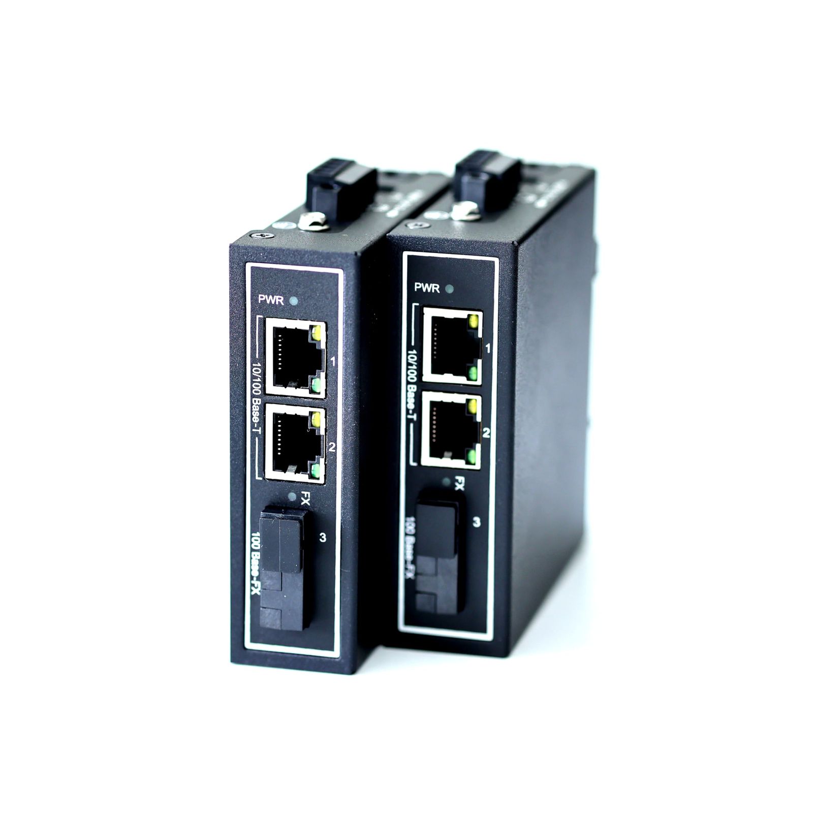 新品 WIWAV WDH-2ET1FX-DC 10/100Mbps 3ポート産業用イーサネット・メディア・コンバータ(2個入り)/広範囲動作温度対応(-30~+75°C) 超小型 DIN 金属筐体 IP30 UL認証