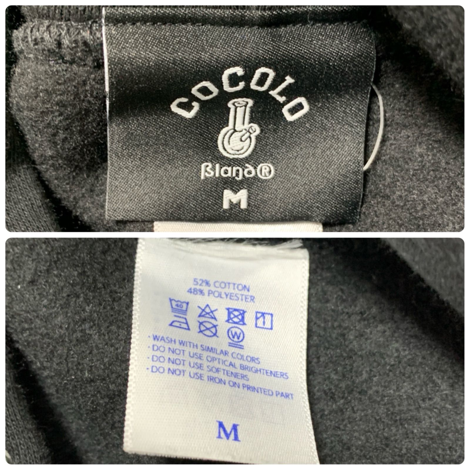 COCOLO BLAND パーカー フーディー プルオーバー 両面プリント ロゴ 