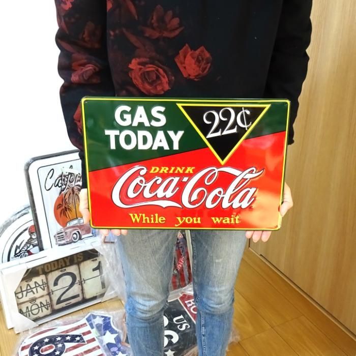 ブリキ看板 コカコーラ アンティーク ガレージ アメリカン 雑貨 