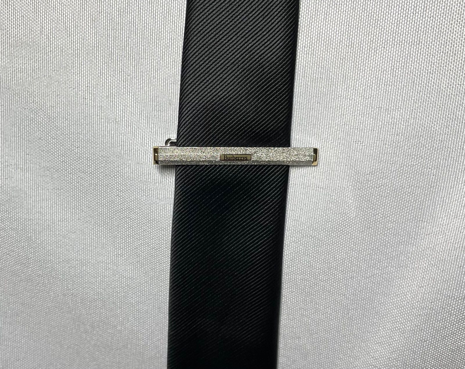 美品 Burberry バーバリー ブランドロゴ ゴールド＆艶消しシルバー