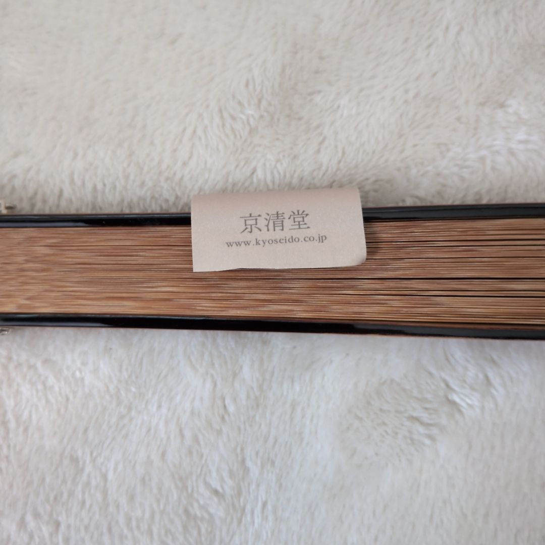 新品・未使用】京清堂 中島千波画伯デザイン 扇子「朝顔」桐箱付き