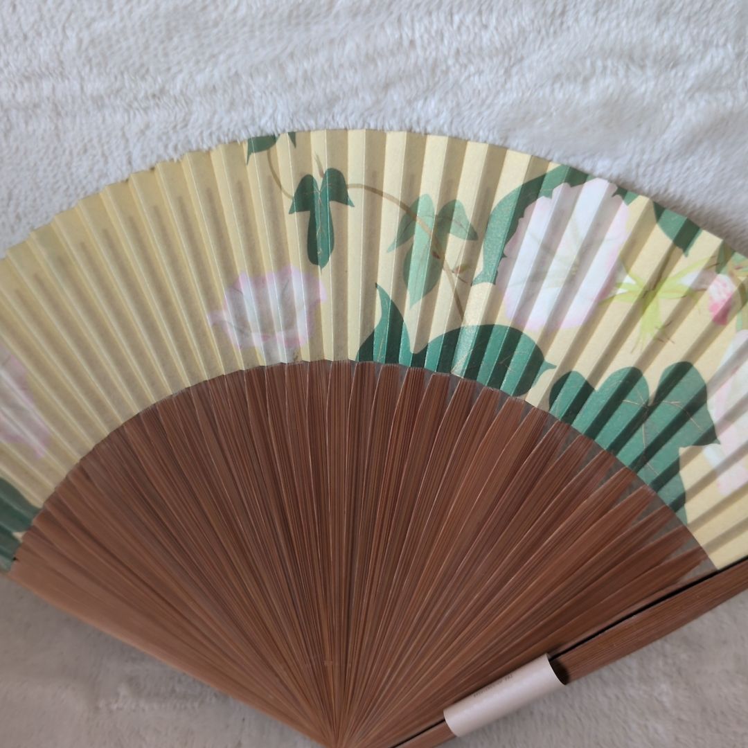 新品・未使用】京清堂 中島千波画伯デザイン 扇子「朝顔」桐箱付き
