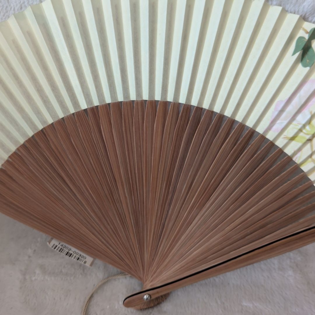 新品・未使用】京清堂 中島千波画伯デザイン 扇子「朝顔」桐箱付き