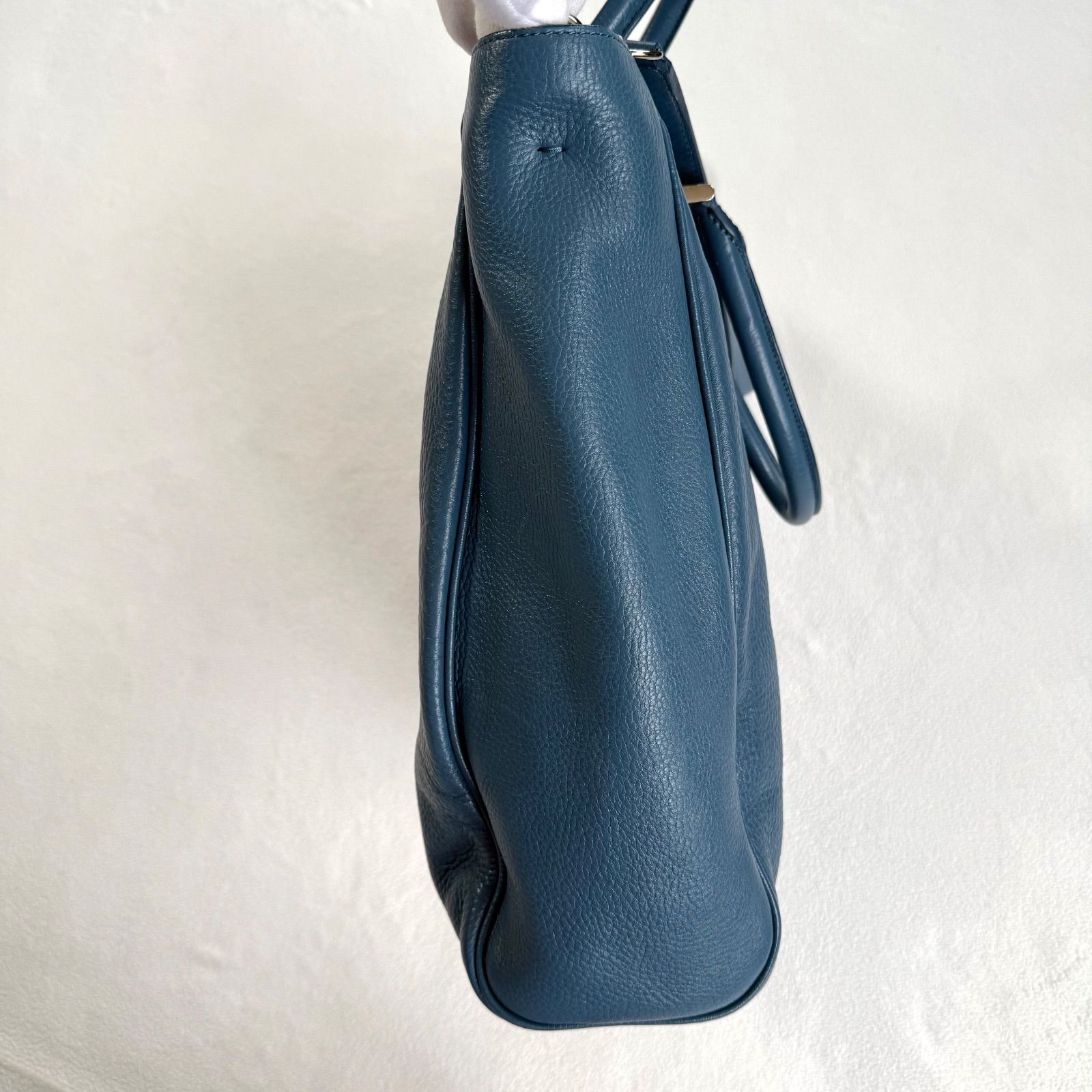 極美品未使用級・ブルー系✨ヒロフ 2way ショルダー トートバッグ 