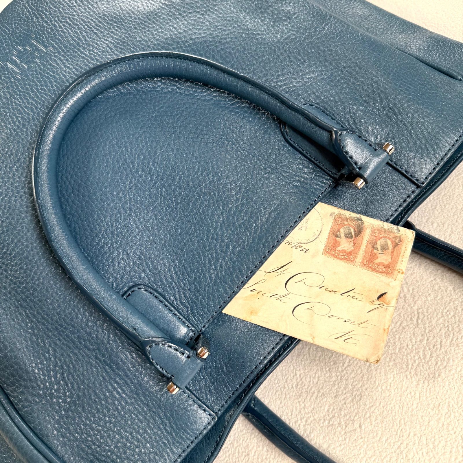 極美品未使用級・ブルー系✨ヒロフ 2way ショルダー トートバッグ 