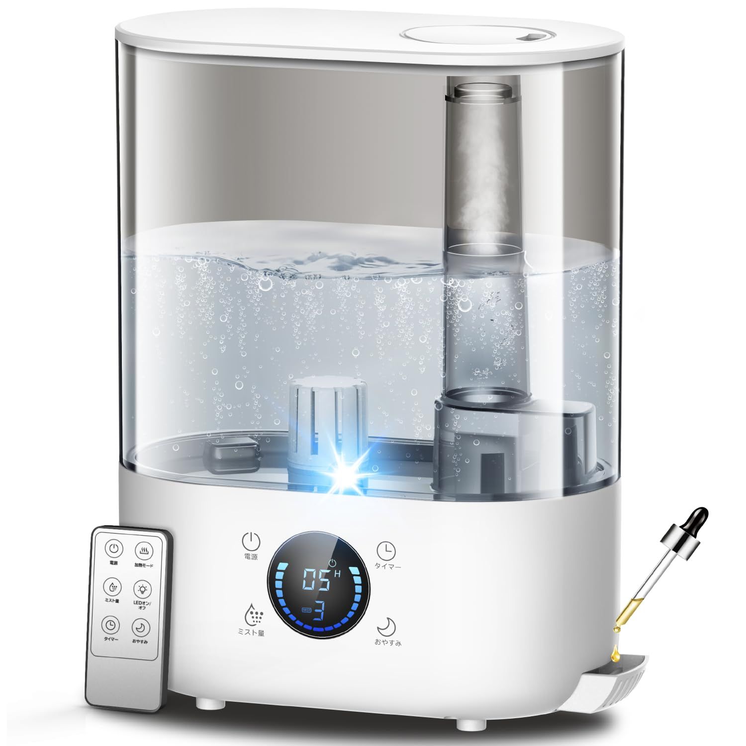 加湿器 大容量 5L【2025年新モデル・3重除菌】ハイブリッド式「超音波 