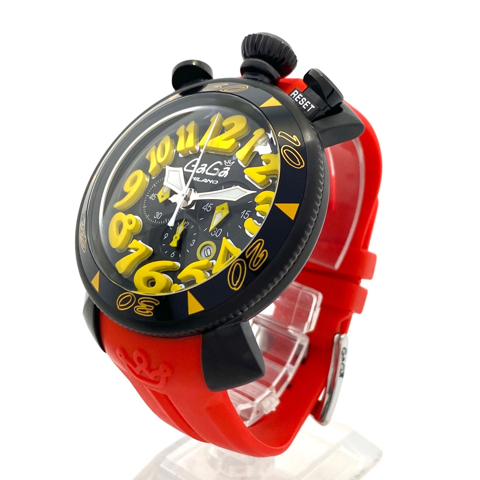 美品】腕時計 メンズ ガガミラノ GaGa MILANO マヌアーレ48 クロノ 