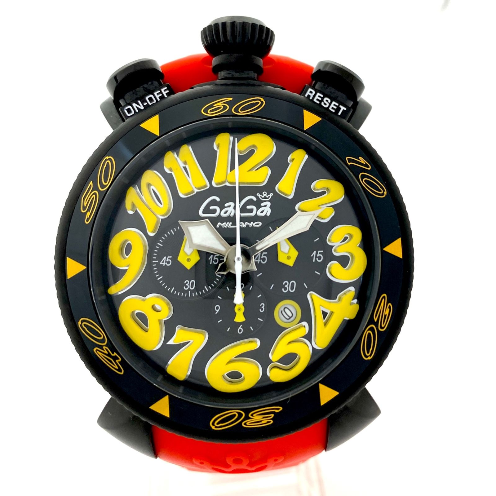 美品】腕時計 メンズ ガガミラノ GaGa MILANO マヌアーレ48 クロノ 