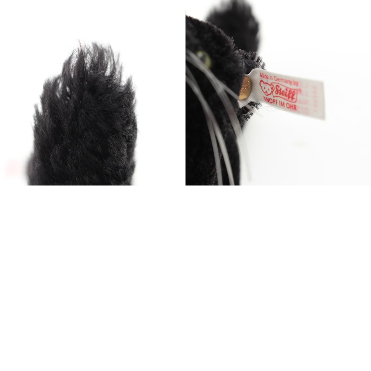 シュタイフ 白タグ ブラックトムキャット ネコ ぬいぐるみ おもちゃ