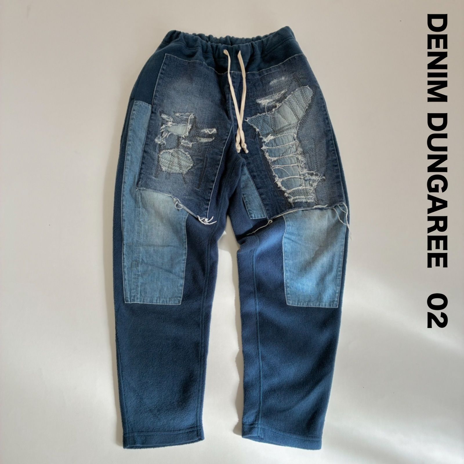 DENIM DUNGAREE デニムダンガリー☆フリース×ダメージデニム 