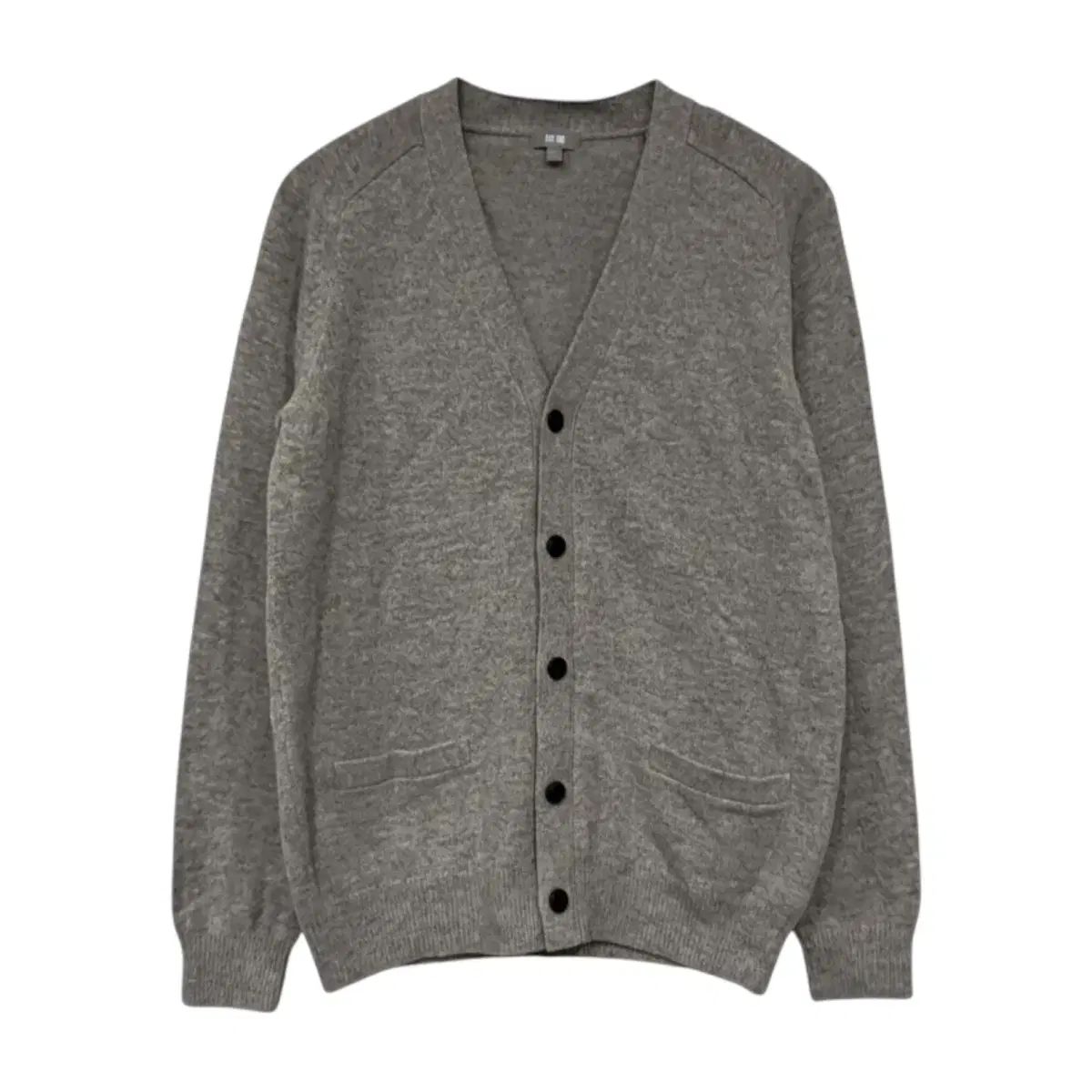 UNIQLO ユニクロ ウール100% Vネック カーディガン L グレー - メルカリ