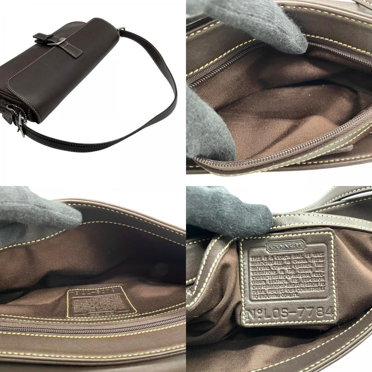 美品】COACH コーチ 7784 ショルダーバッグ レザー ブラウン 茶色 