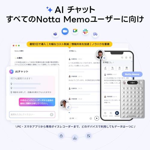 Notta Memo AIボイスレコーダー ワンタッチ録音 文字起こし 