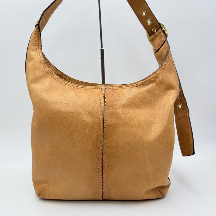 COACH（コーチ） ショルダーバッグ ホーボーバッグ レザー ブラウン系 ゴールド金具 レディース F12406 【中古】 COACH（コーチ） ショルダーバッグ ホーボーバッグ レザー ブラウン系