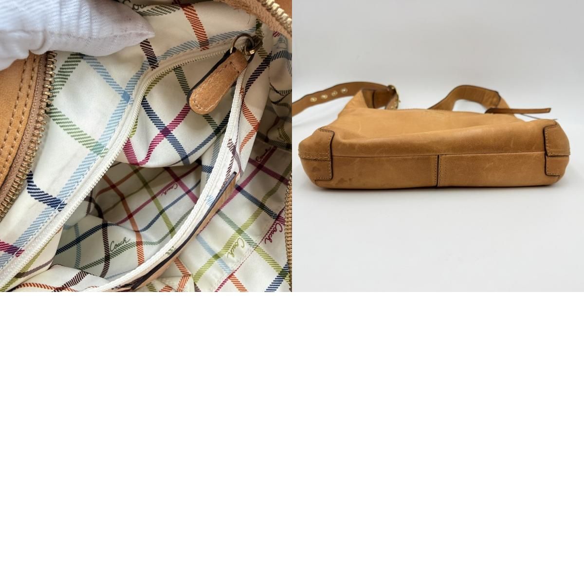 COACH（コーチ） ショルダーバッグ ホーボーバッグ レザー ブラウン系 ゴールド金具 レディース F12406 【中古】 COACH（コーチ） ショルダーバッグ ホーボーバッグ レザー ブラウン系