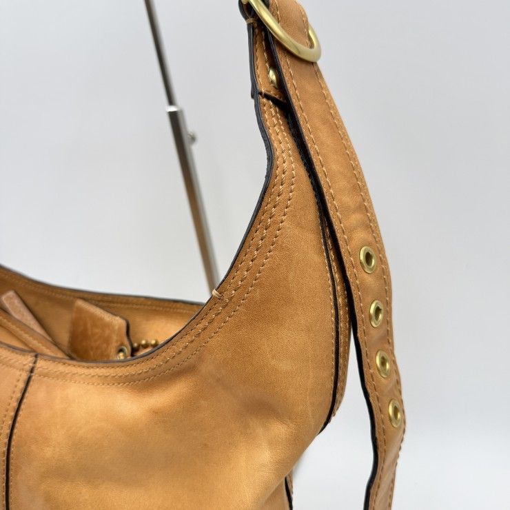 COACH（コーチ） ショルダーバッグ ホーボーバッグ レザー ブラウン系 ゴールド金具 レディース F12406 【中古】 COACH（コーチ） ショルダーバッグ ホーボーバッグ レザー ブラウン系