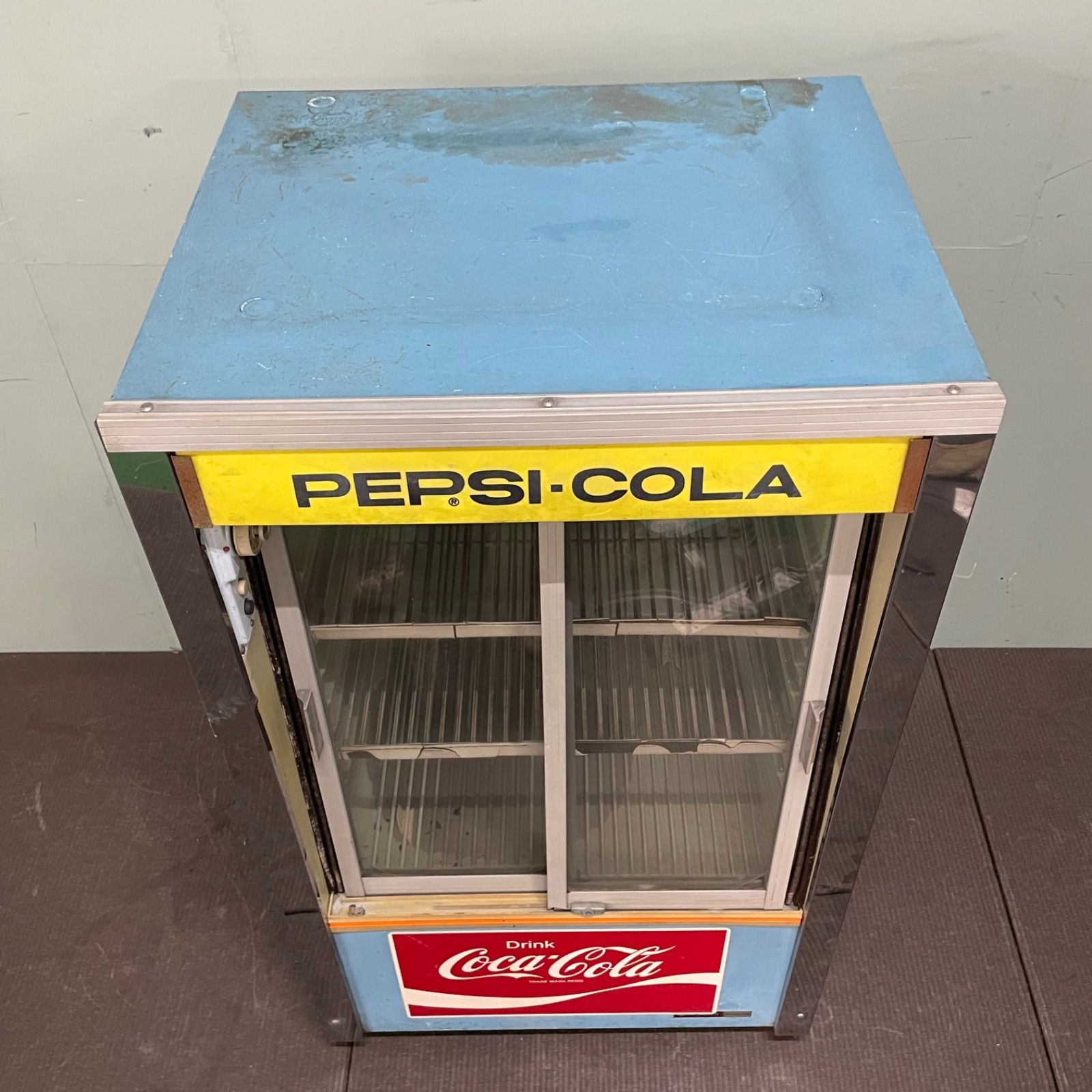 ♭ 業務用 日立 冷蔵ショーケース PEPSI COLA Coca-Cola アンティーク