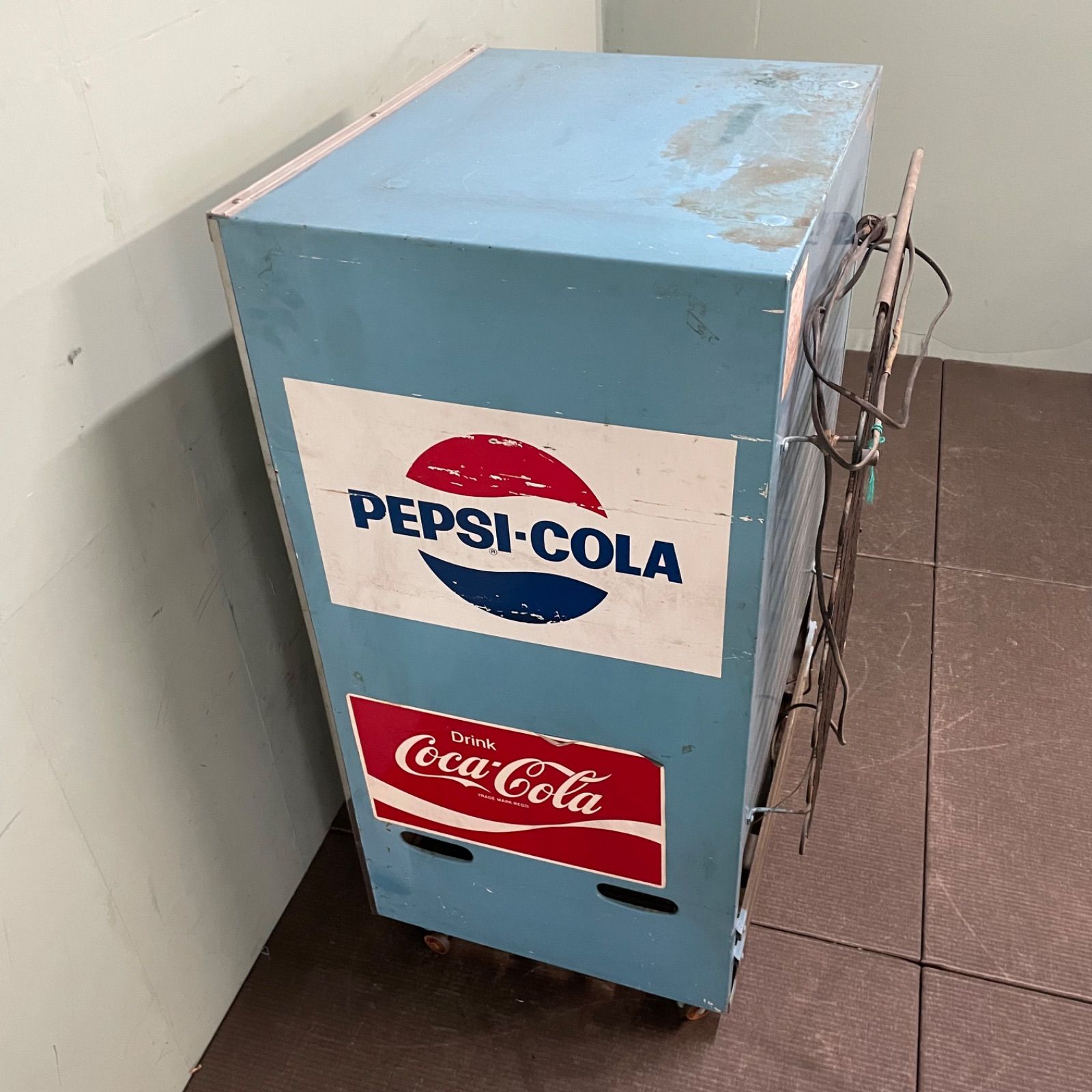 ♭ 業務用 日立 冷蔵ショーケース PEPSI COLA Coca-Cola アンティーク