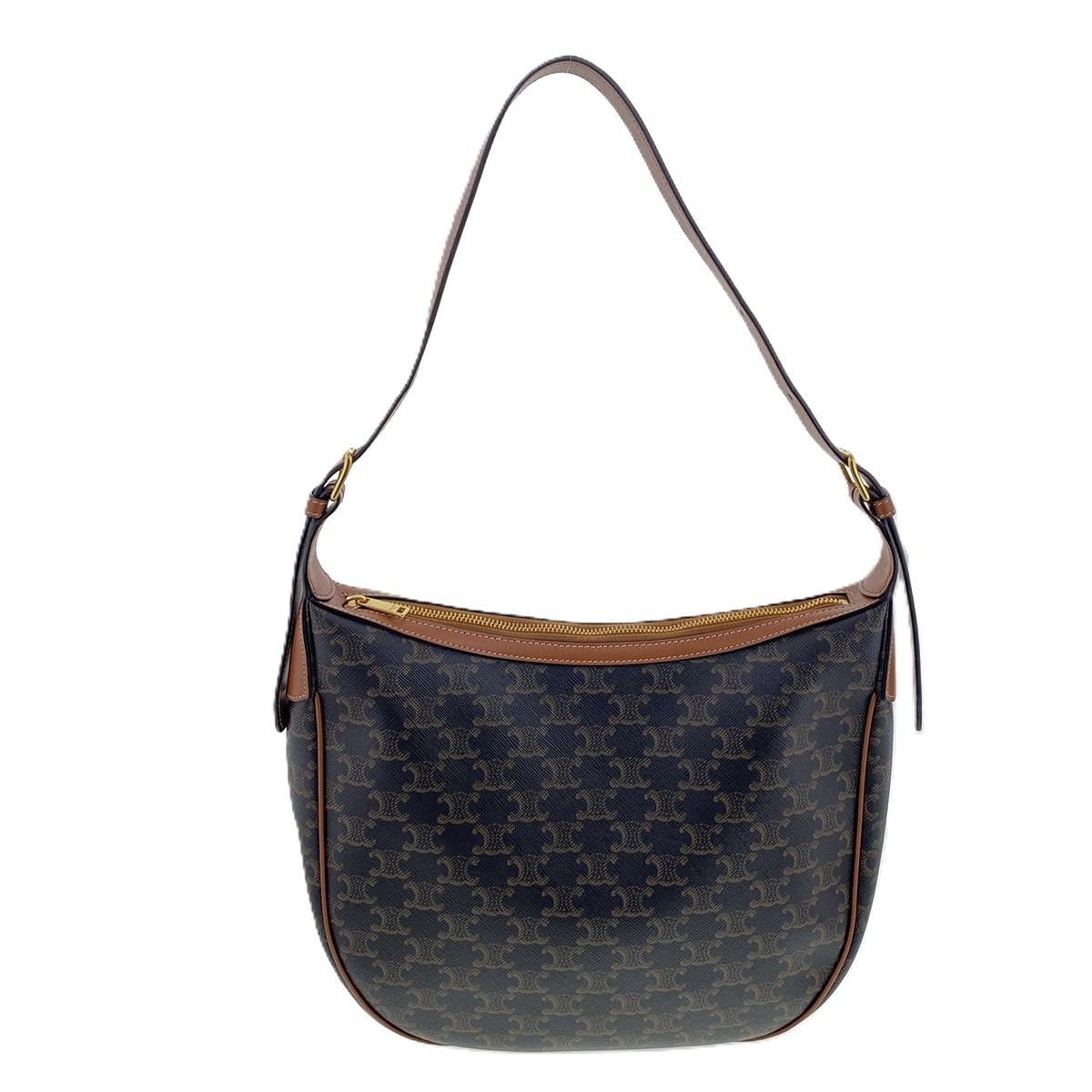 CELINE セリーヌ エロイズ キュイル トリオンフ ショルダーバッグ ショルダーバッグ 114712FQM PVC ブラウン  レディース【中古】 CELINE セリーヌ エロイズ キュイル トリオンフ ショルダーバッグ
