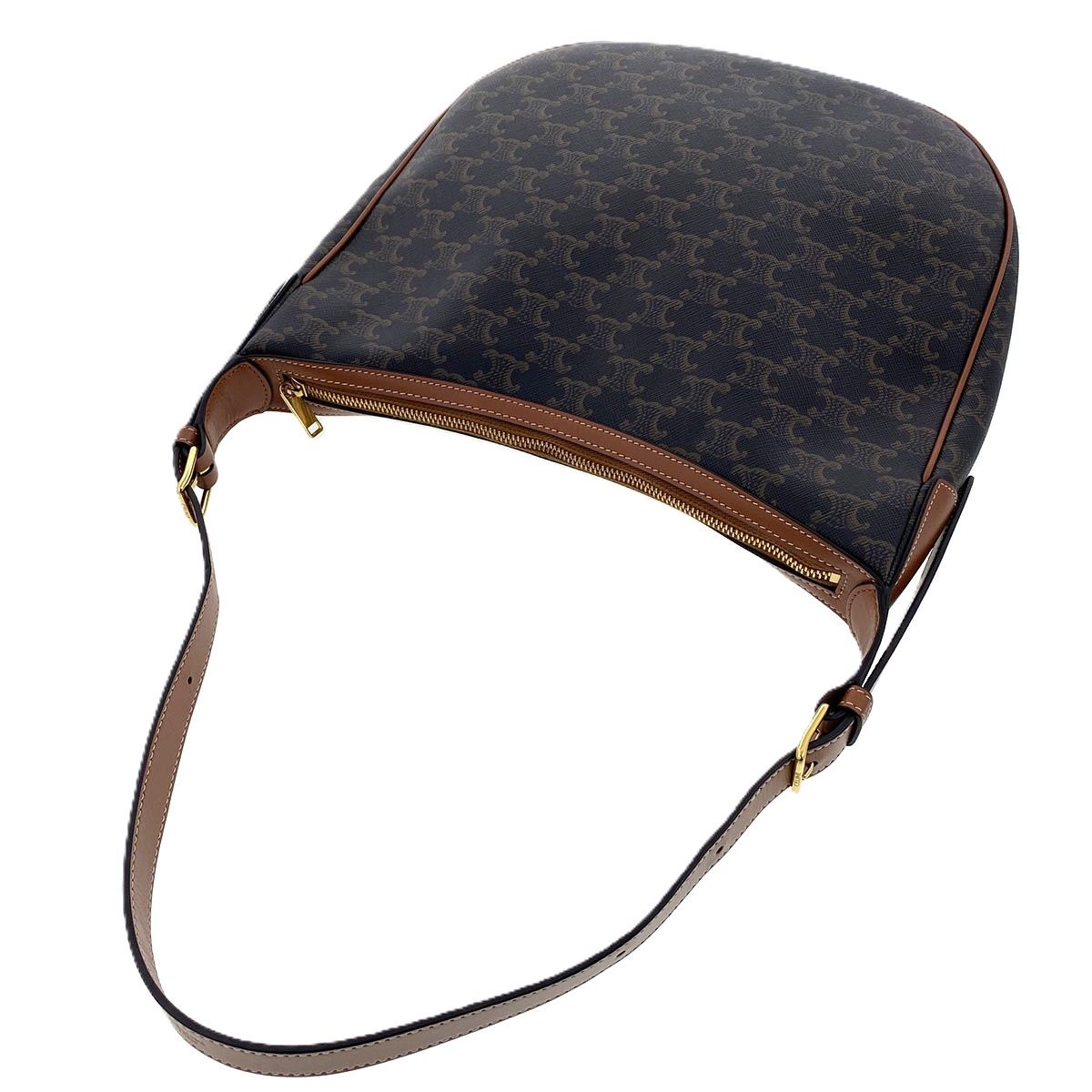 CELINE セリーヌ エロイズ キュイル トリオンフ ショルダーバッグ ショルダーバッグ 114712FQM PVC ブラウン  レディース【中古】 CELINE セリーヌ エロイズ キュイル トリオンフ ショルダーバッグ