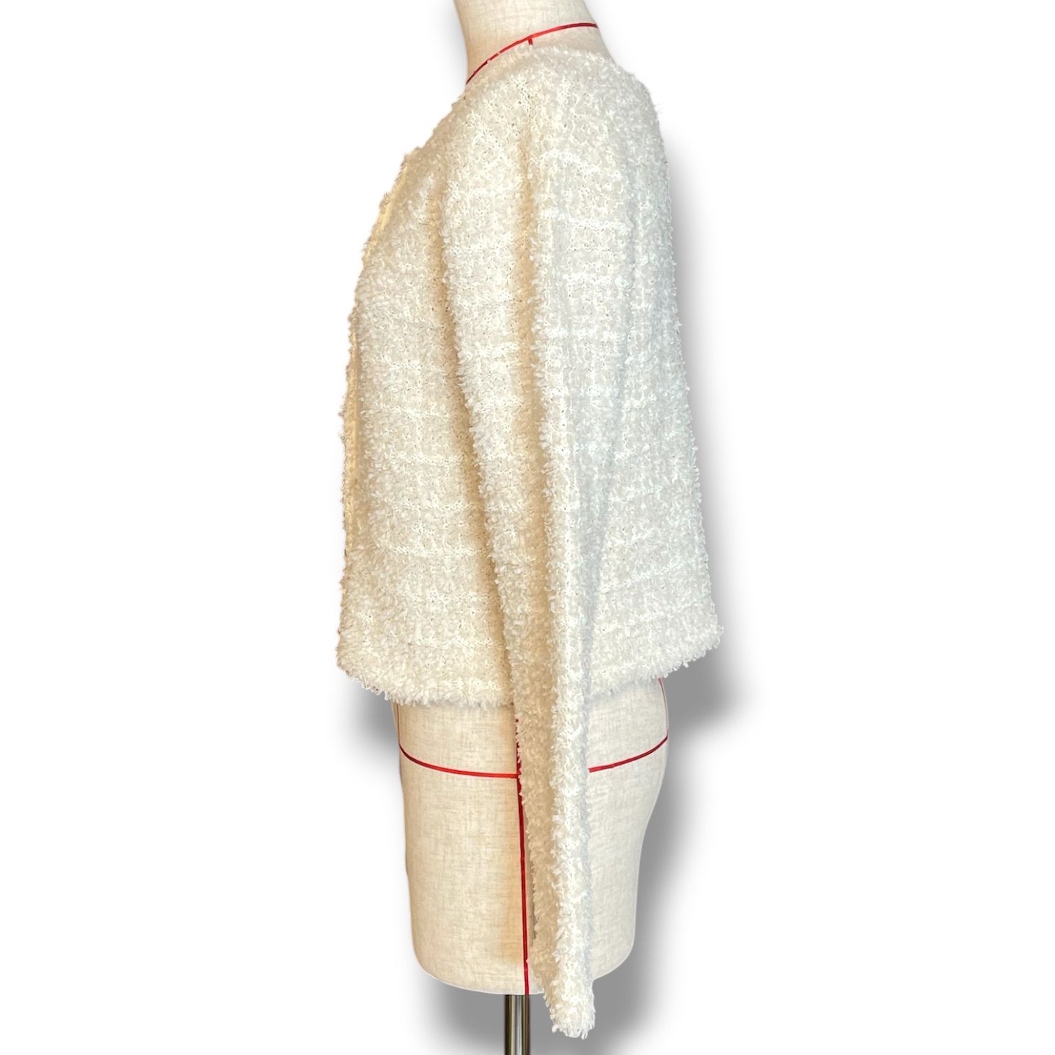 美品 25SS ANAYI アナイ フロッシュツイード2WAY カーディガン 102518-16-590 サイズ38 ホワイト レディース 古着 中古 USED ANAYI アナイ フロッシュツイード2WAYカーディガン ノーカラー 羽織り