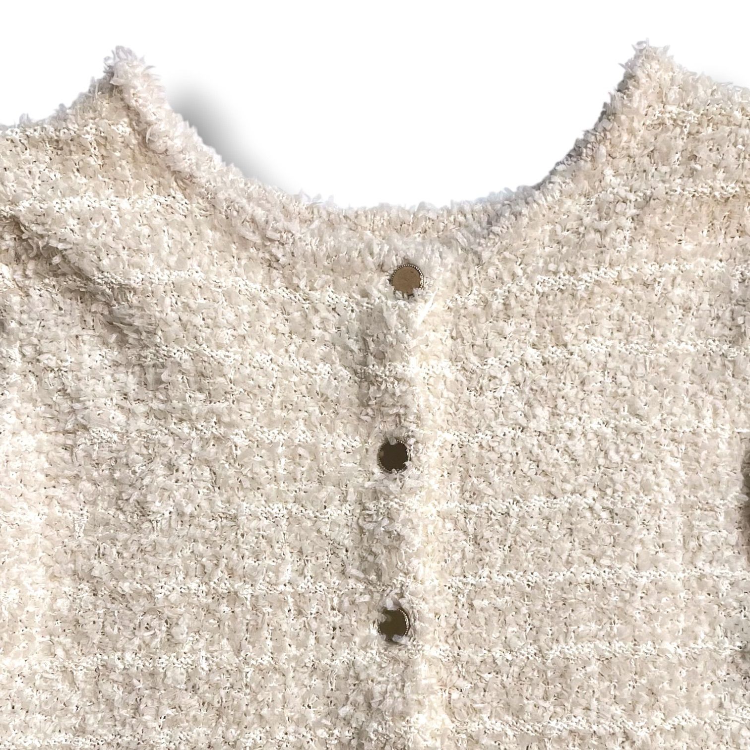 美品 25SS ANAYI アナイ フロッシュツイード2WAY カーディガン 102518-16-590 サイズ38 ホワイト レディース 古着 中古 USED ANAYI アナイ フロッシュツイード2WAYカーディガン ノーカラー 羽織り
