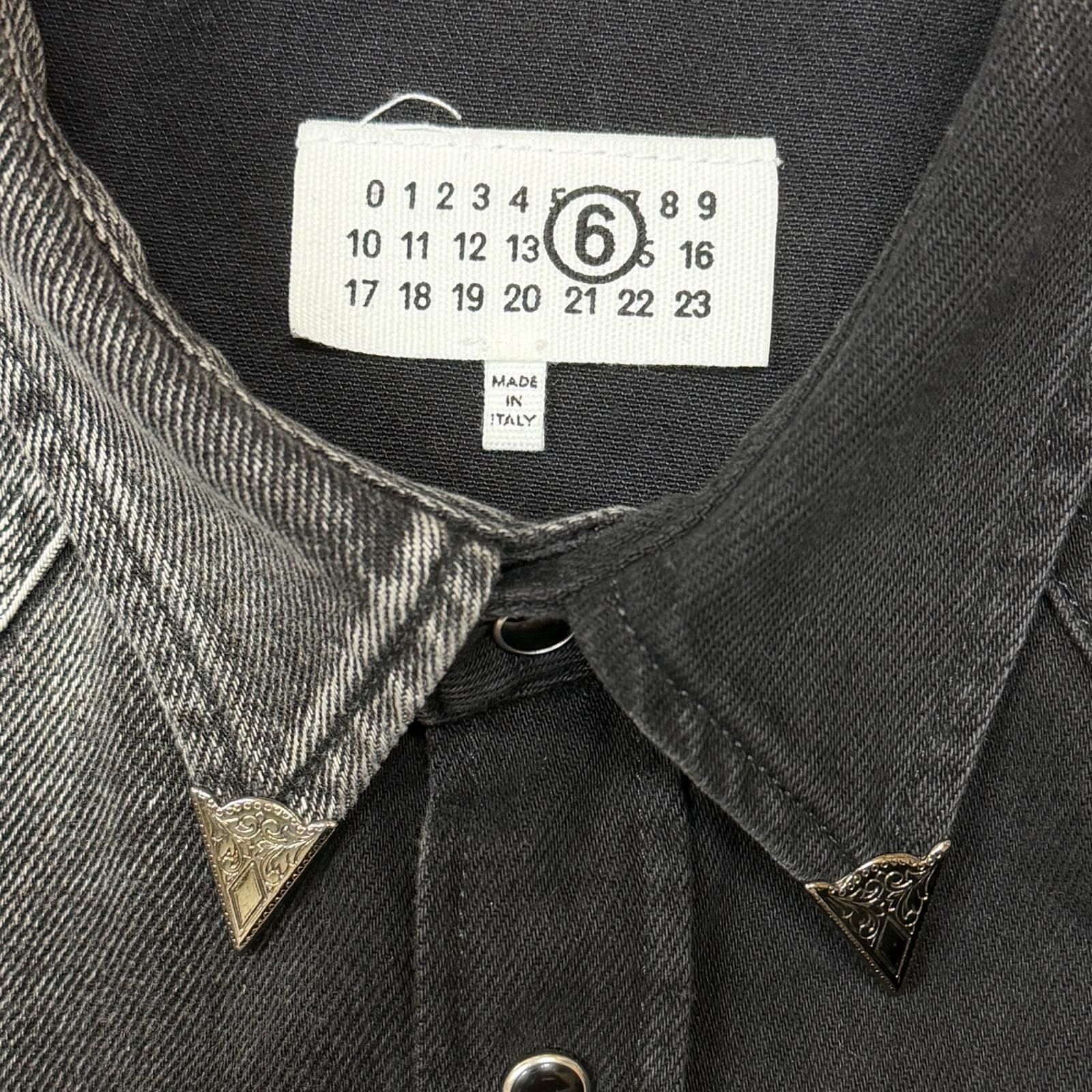 参考上代137500円 MM6 メゾンマルジェラ BLACK DENIM SHIRT ブラック 
