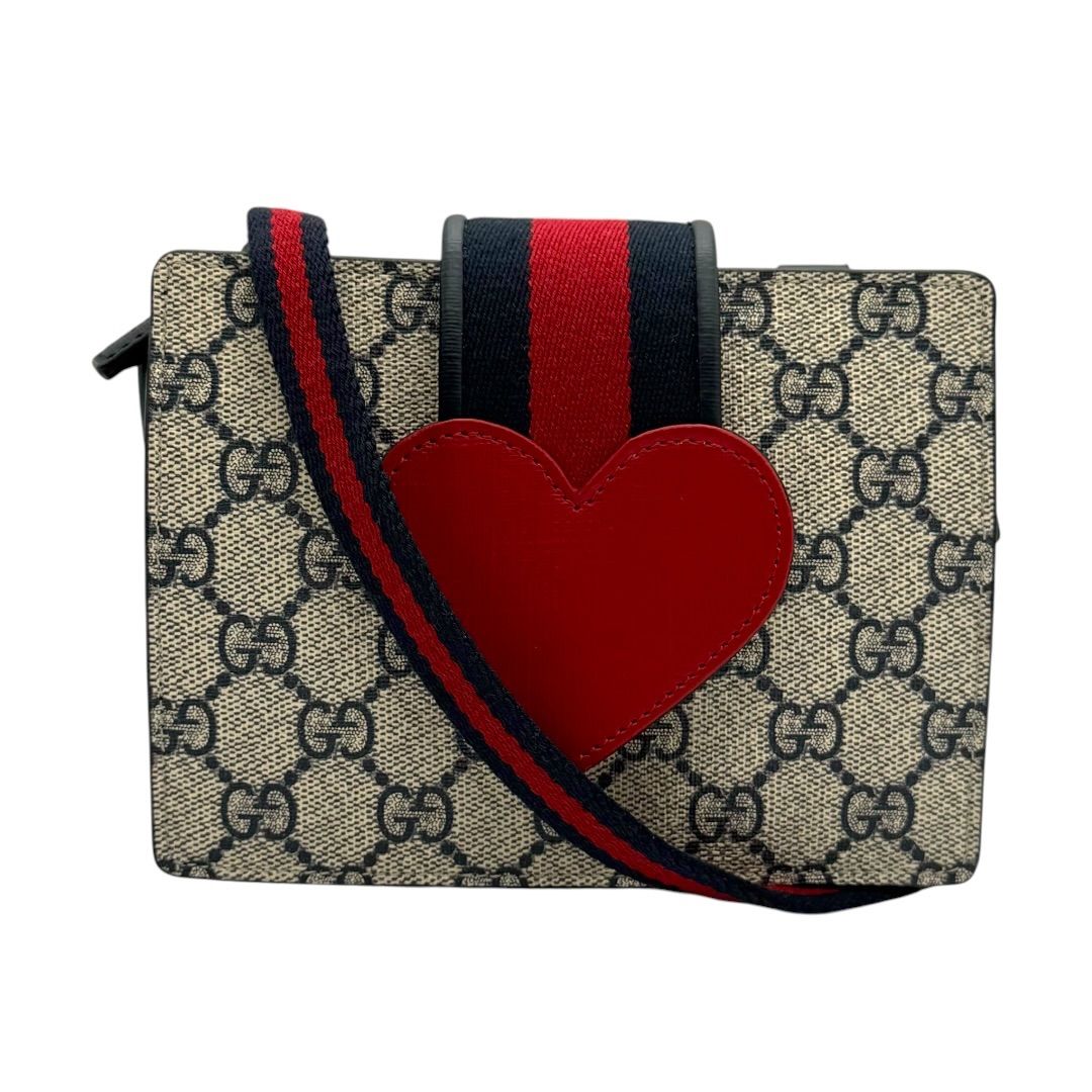 GUCCI グッチ GGスプリーム チルドレンズ ハート ショルダーバッグ 
