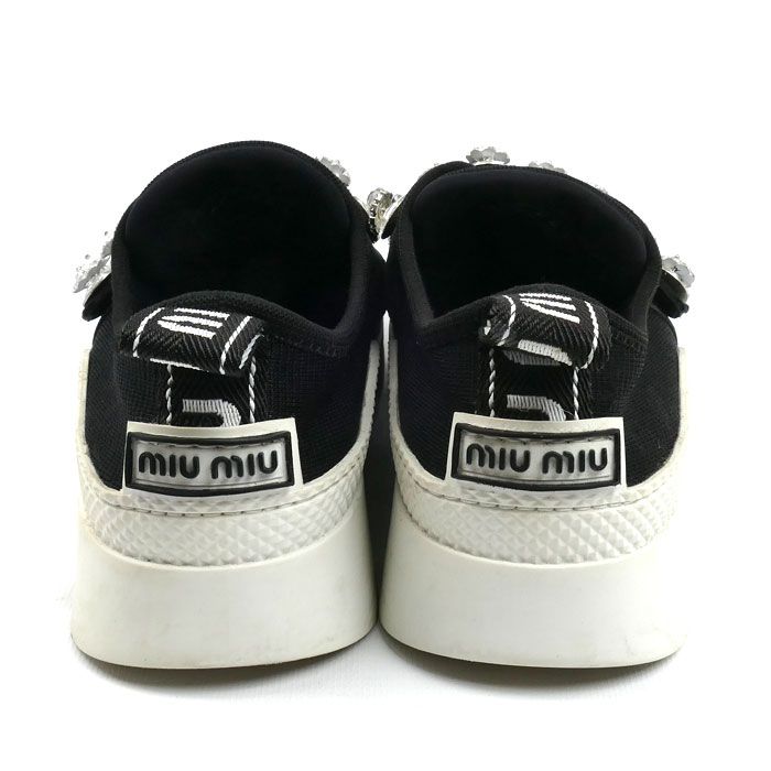 MIUMIU ミュウミュウ ビジュー付き 厚底スニーカー スニーカー