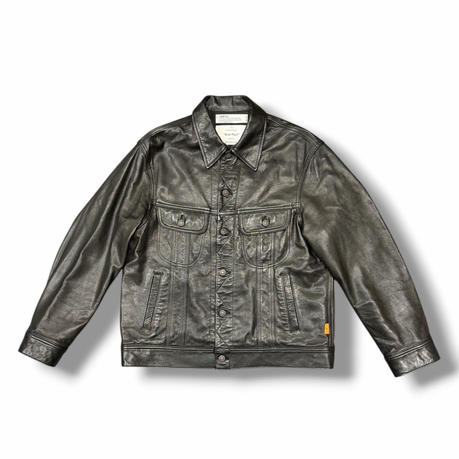 参考上代165000円 DAIRIKU 21AW Darry Leather Jacket ダリーレザージャケット ダイリク 21AW J-4 ブラック M （13491M） 参考上代165000円 DAIRIKU 21AW Darry Leather Jacket ダリーレザー