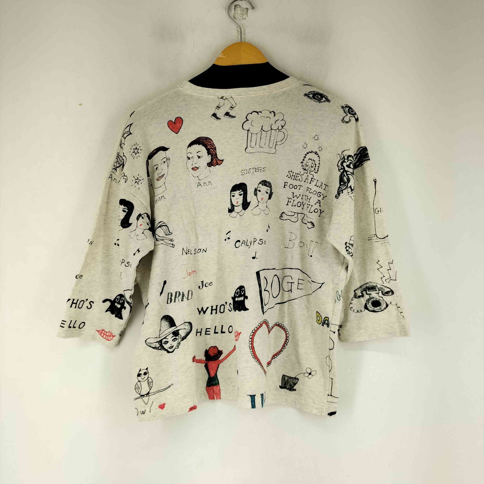ボヘミアンズ・総柄 7分袖・スウェット ボヘミアンズ BOHEMIANS 七分丈 総柄 スウェット レディース JPN：S