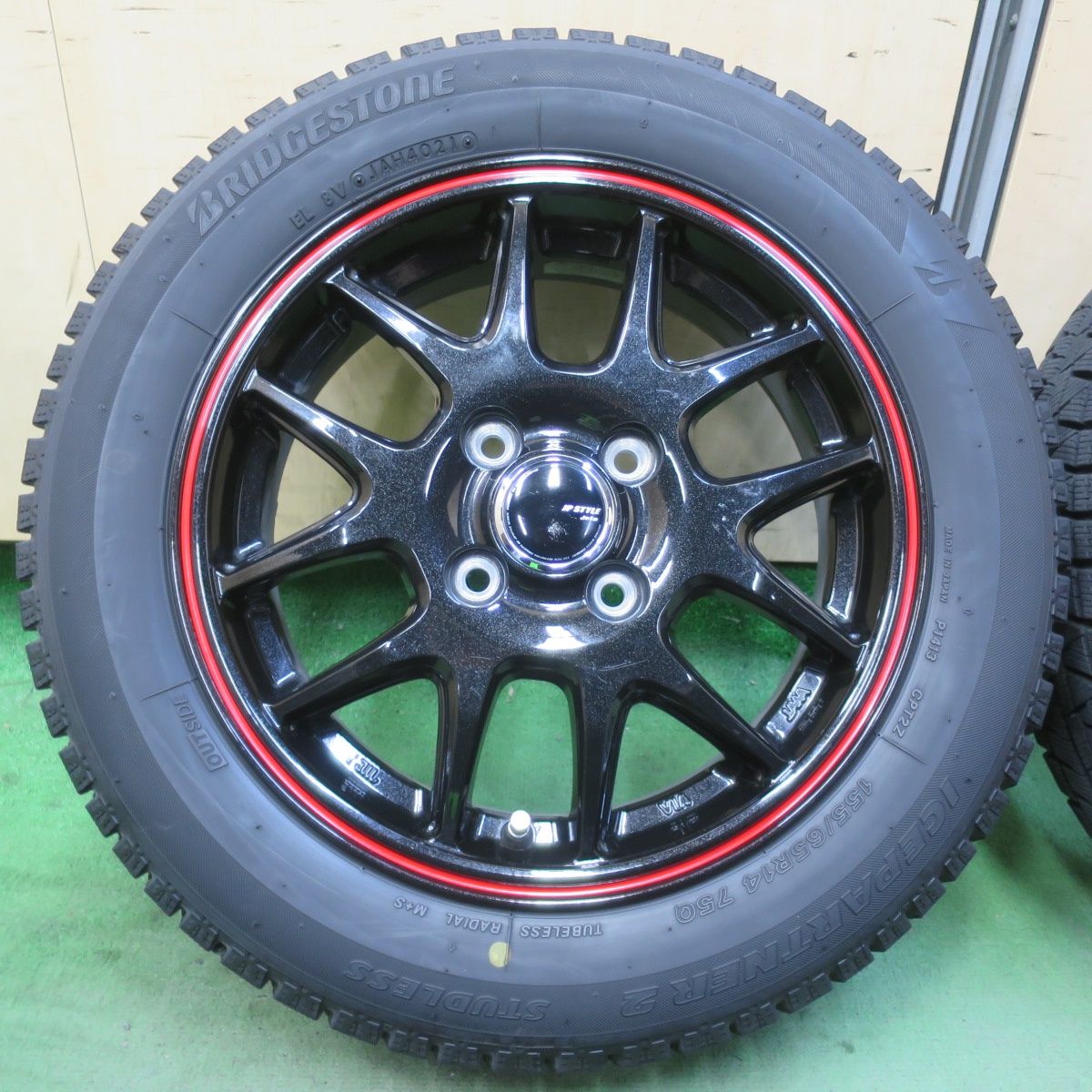 14インチ アルミホイール スタッドレス155/65R14 4本 深溝