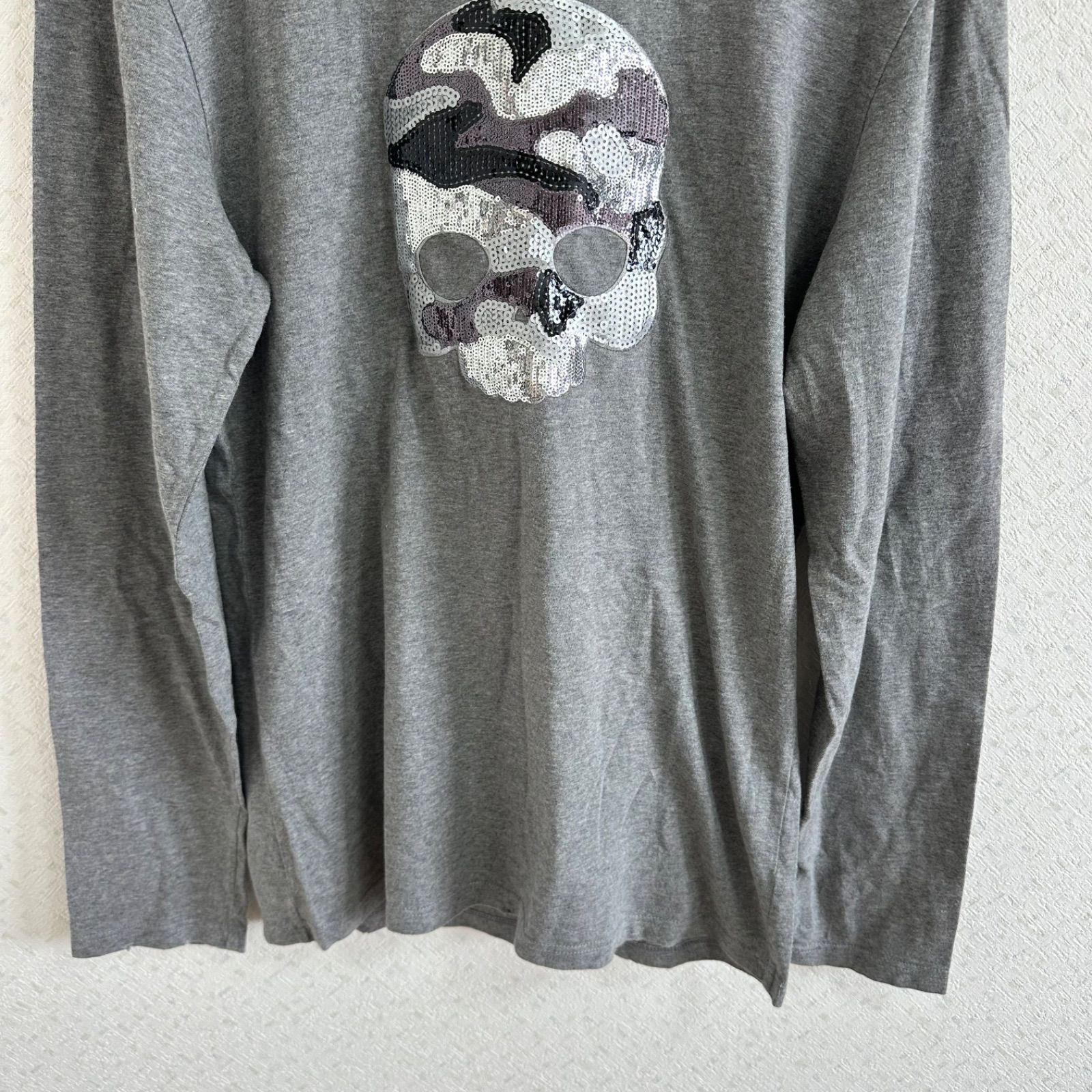 美品】HYDROGENハイドロゲン ロングTシャツ ロンT トップス グレー 