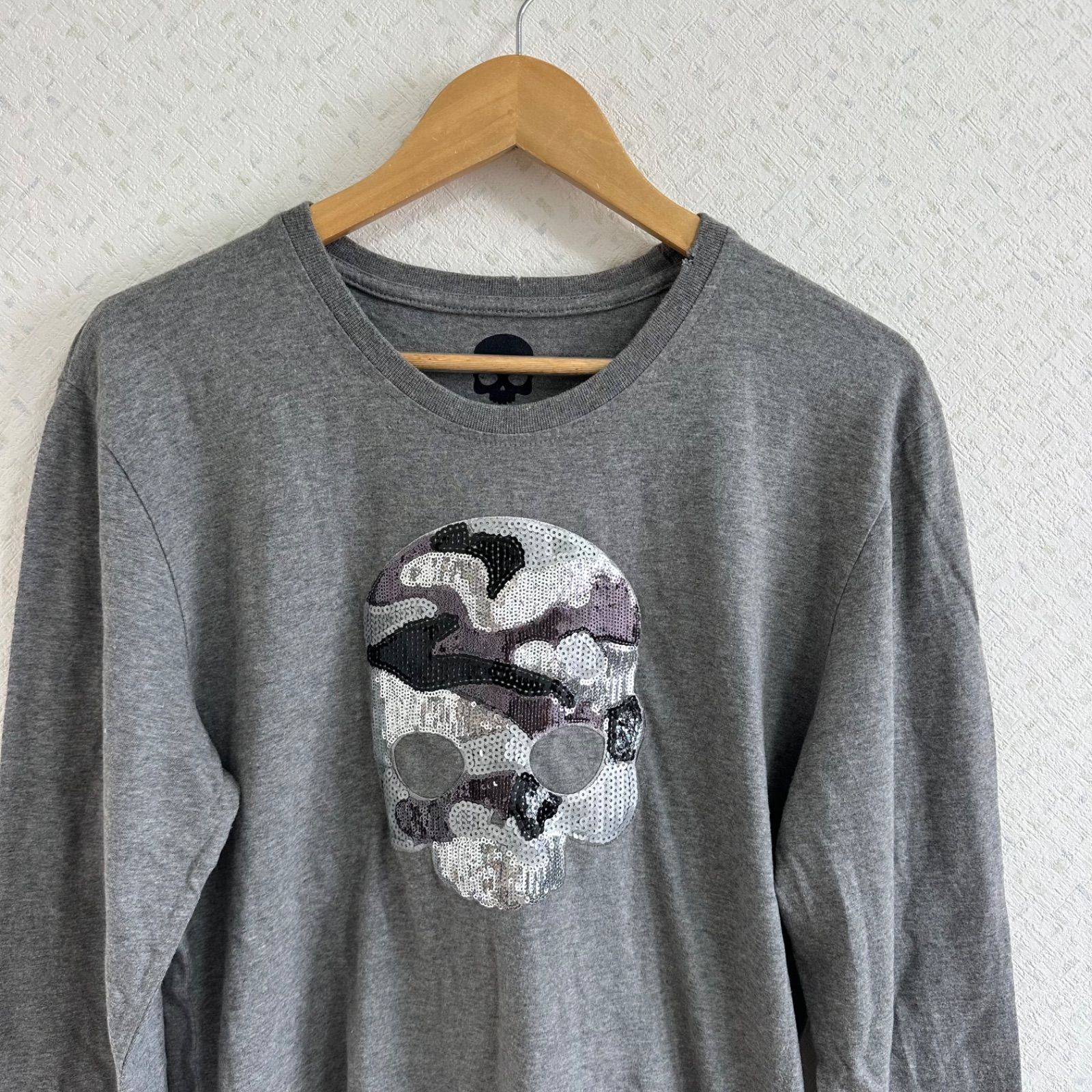 美品】HYDROGENハイドロゲン ロングTシャツ ロンT トップス グレー 