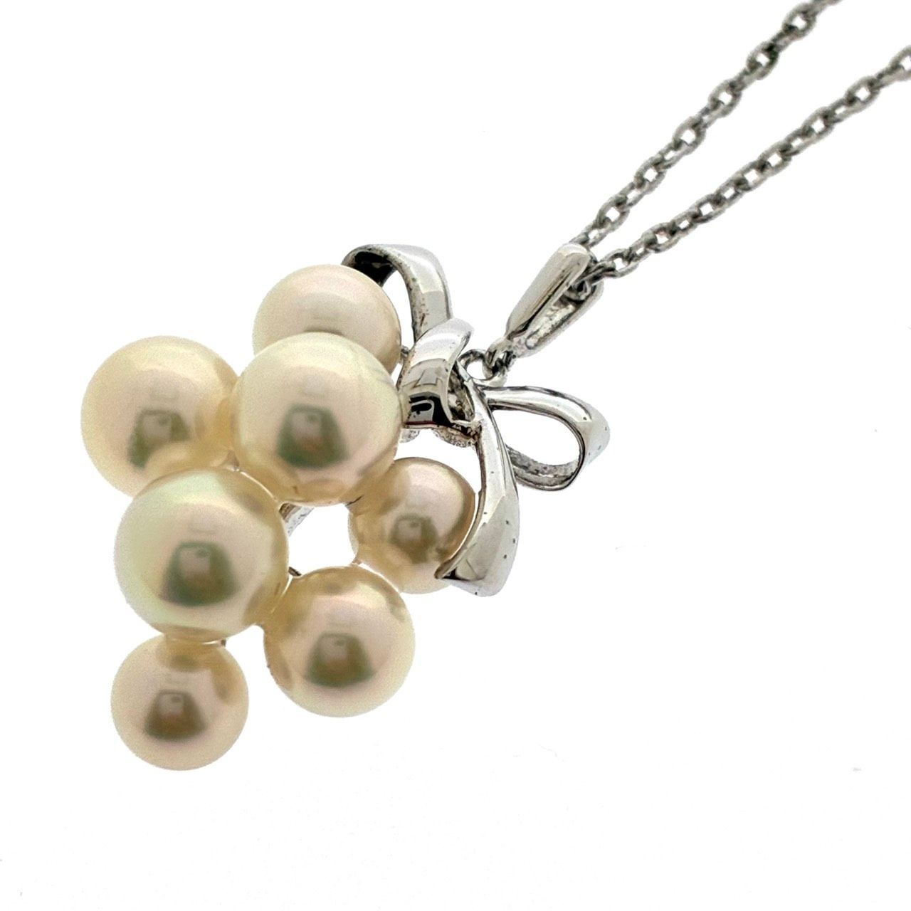 SV ミキモト MIKIMOTO パール ネックレス 7珠 5mm-6.2mm シルバー 