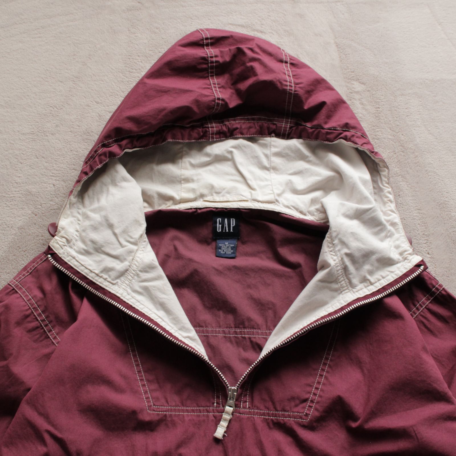 OLD GAP コットン アノラックパーカー M バーガンディー - メルカリ