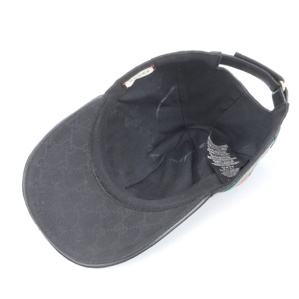GUCCI グッチ キャップ 帽子 シェリーライン GGキャンバス ブラック 黒