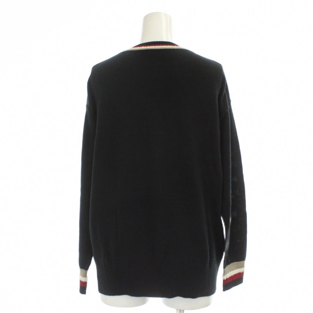 ブルーレーベルクレストブリッジ ニット 38 黒 ブラック 長袖 ハート柄 ブルーレーベルクレストブリッジ BLUE LABEL CRESTBRIDGE ニット