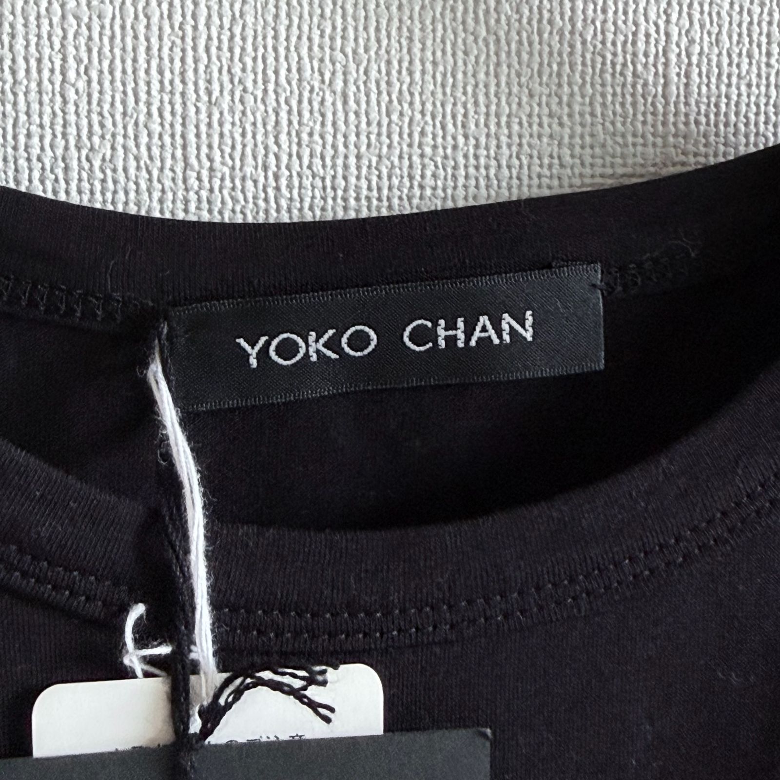 ◇タグ付き◇ YOKO CHAN ギャザー 切替 半袖カットソー バイカラー