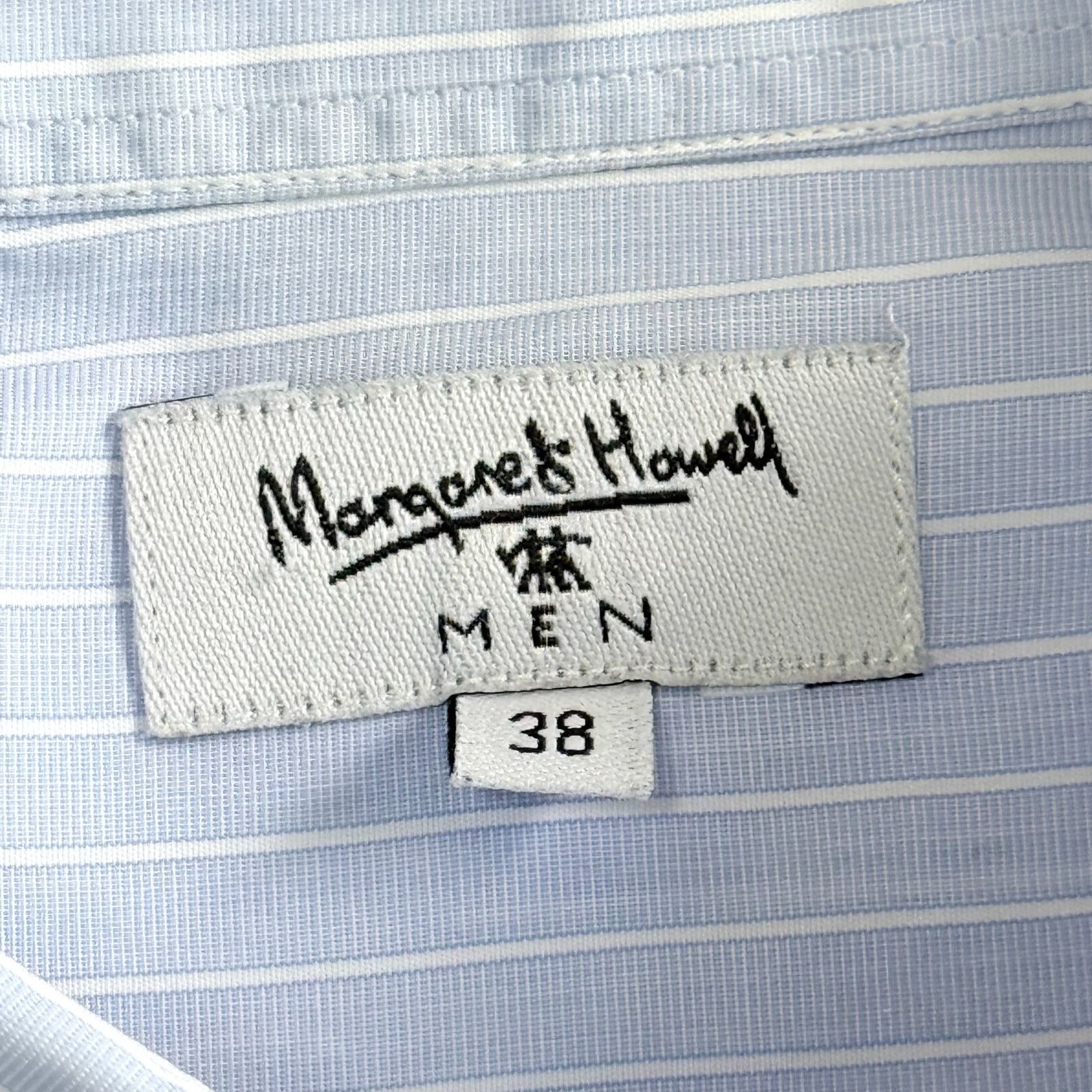 MARGARET HOWELL MEN ストライプシャツ メンズ コットン 長袖 ブルー系 