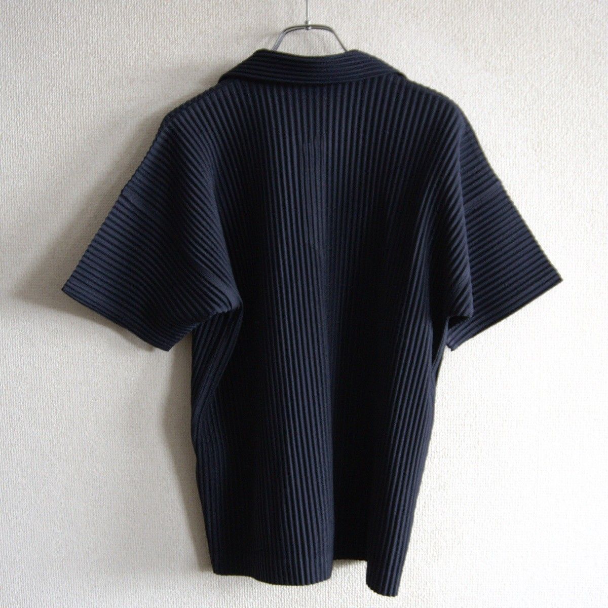 美品】 HOMME PLISSE ISSEY MIYAKE【プリーツ シャツ】2 ブラック 