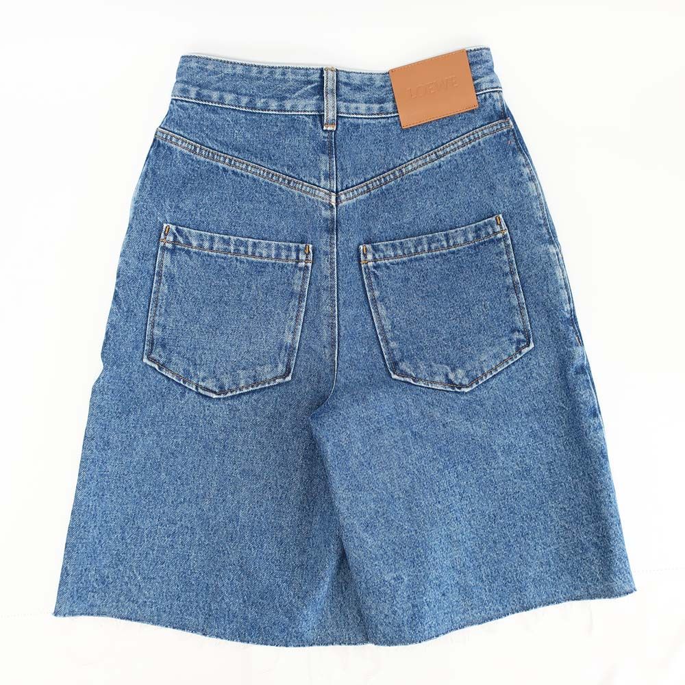 天白】ロエベ ショートパンツ デニム ブルー アナグラム 表記 天白】ロエベ ショートパンツ デニム ブルー アナグラム 表記