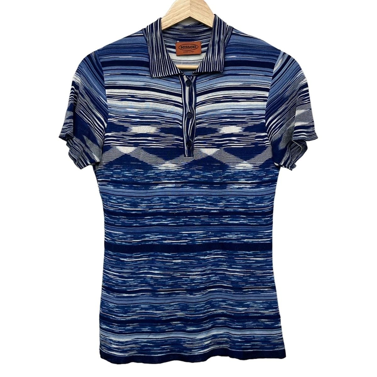 MISSONI(ミッソーニ) 半袖ポロシャツ サイズ42 M レディース美品 - 白 