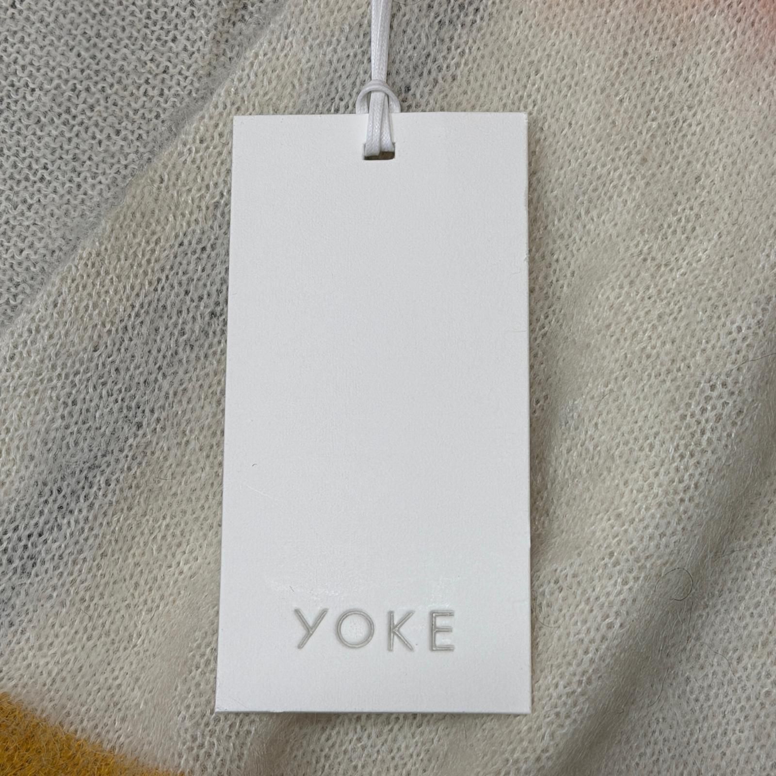 参考上代60500円 未使用 YOKE 24AW MOHAIR BORDER V-NECK ZIP CARDIGAN