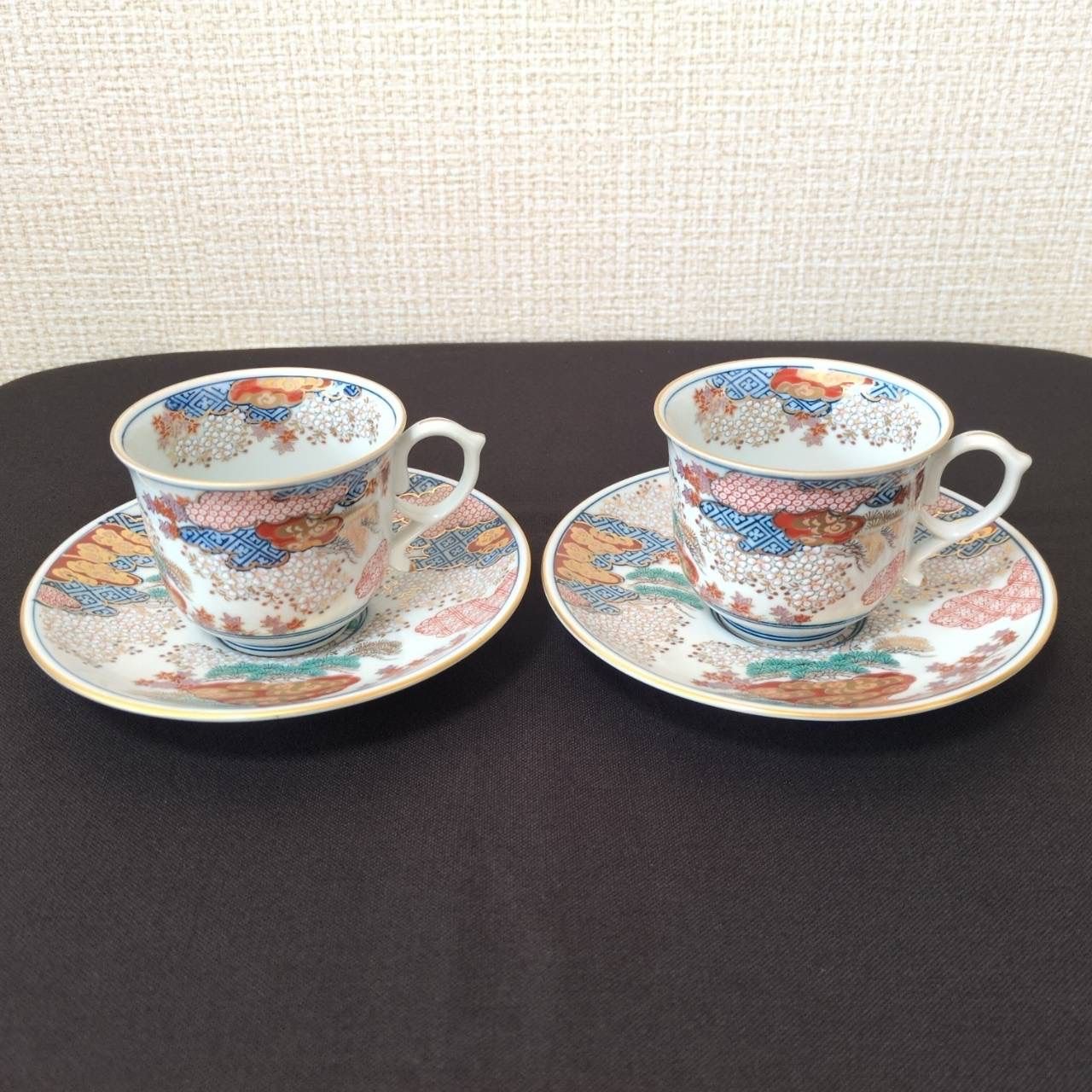 有田焼 其泉窯 カップ＆ソーサー ペア 2客セット 春秋文 賞美堂 桜 
