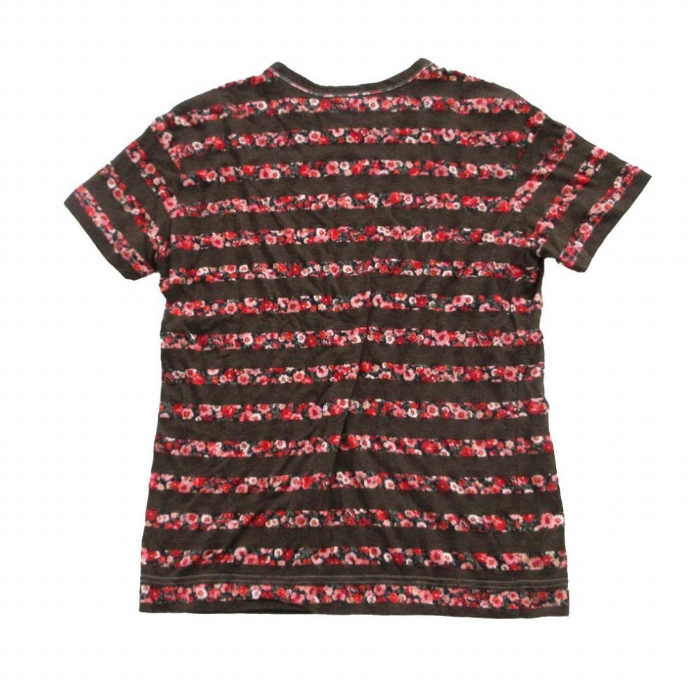 Ys ワイズ ヨウジヤマモト フラワープリント ボーダー柄 Tシャツ 半袖 