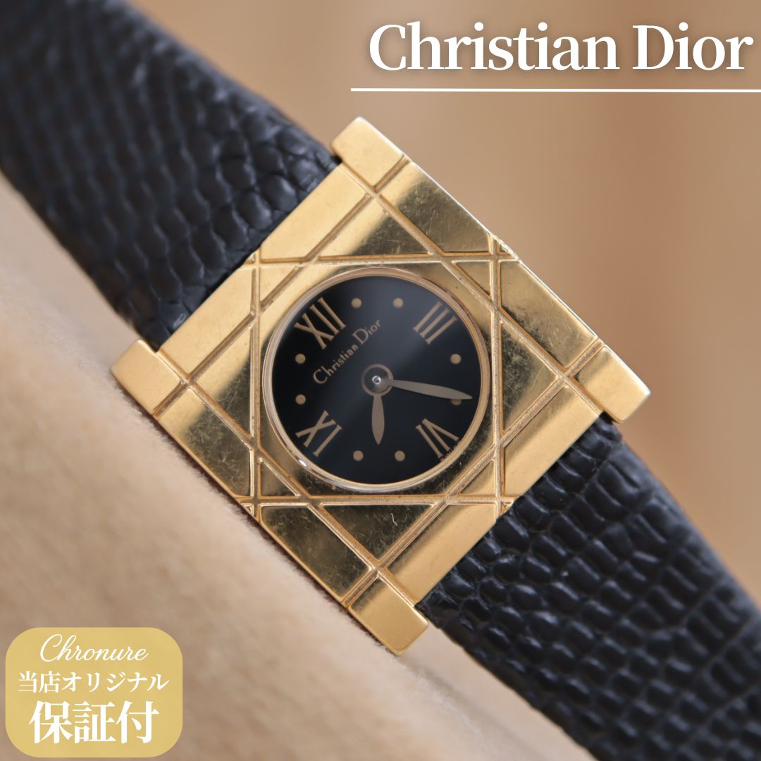 【ジャンク】Dior ディオール カナージュ D82-150 腕時計 クオーツ クリスチャンディオール カナージュ D82-150 Christian Dior 黒文字盤