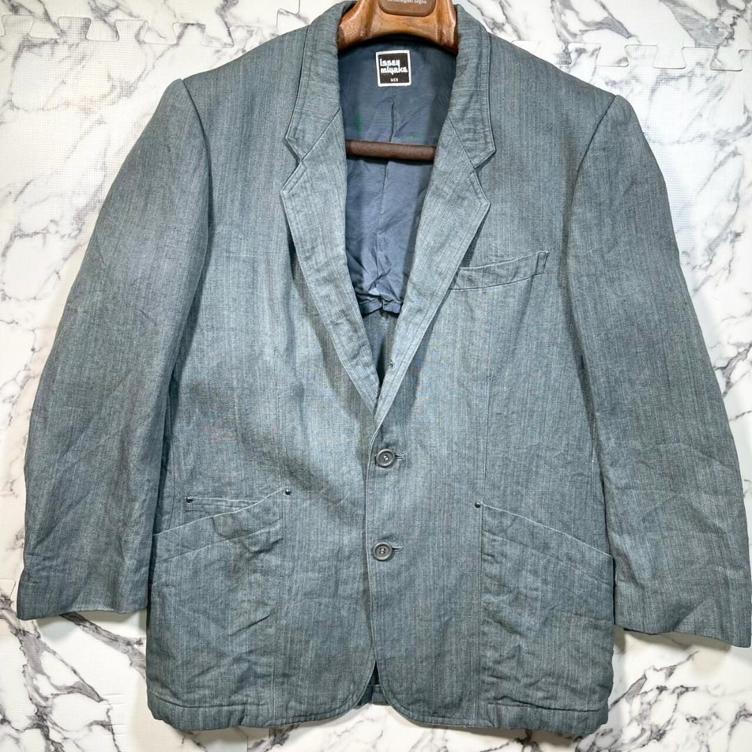 ✨73年製/初期タグ✨ISSEI MIYAKE グレー テーラード ジャケット