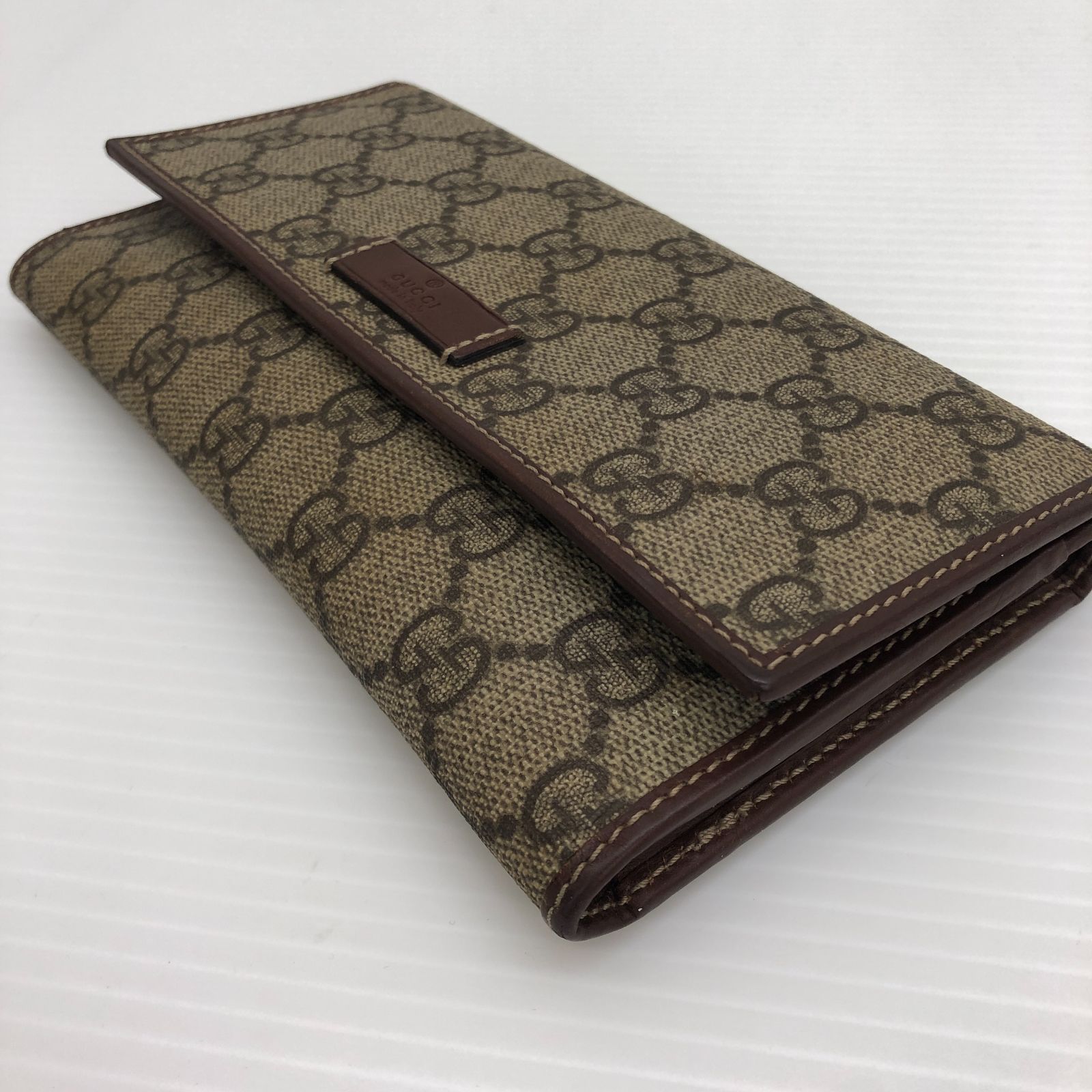 GUCCI グッチ GGスプリーム キャンバス レザー2つ折り 長財布 203573 
